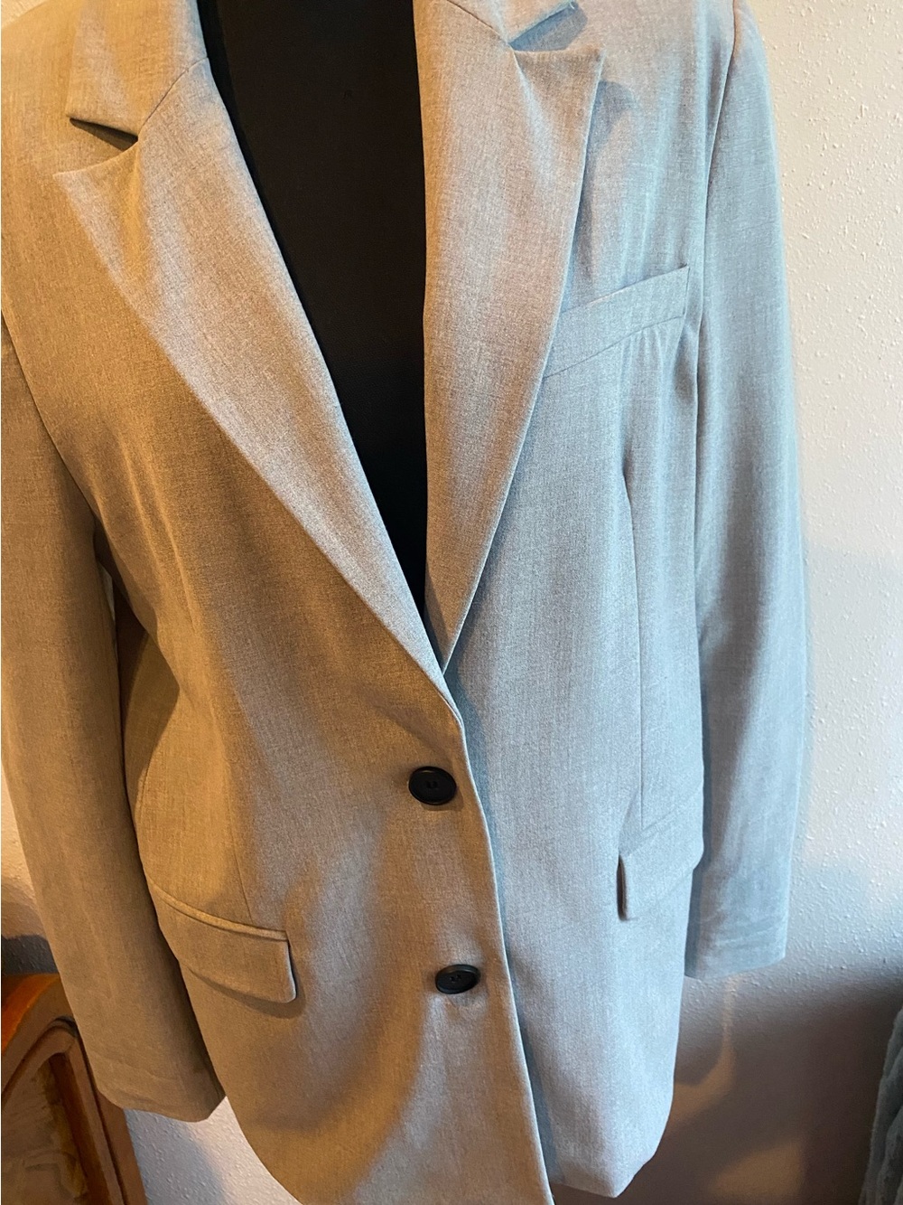 Bershka Grey Single-Breasted Tailored Blazer Jacket Size M women’s